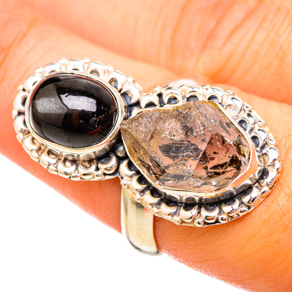 Herkimer Diamond, Star Diopside Rings handcrafted by Ana Silver Co - RING115067