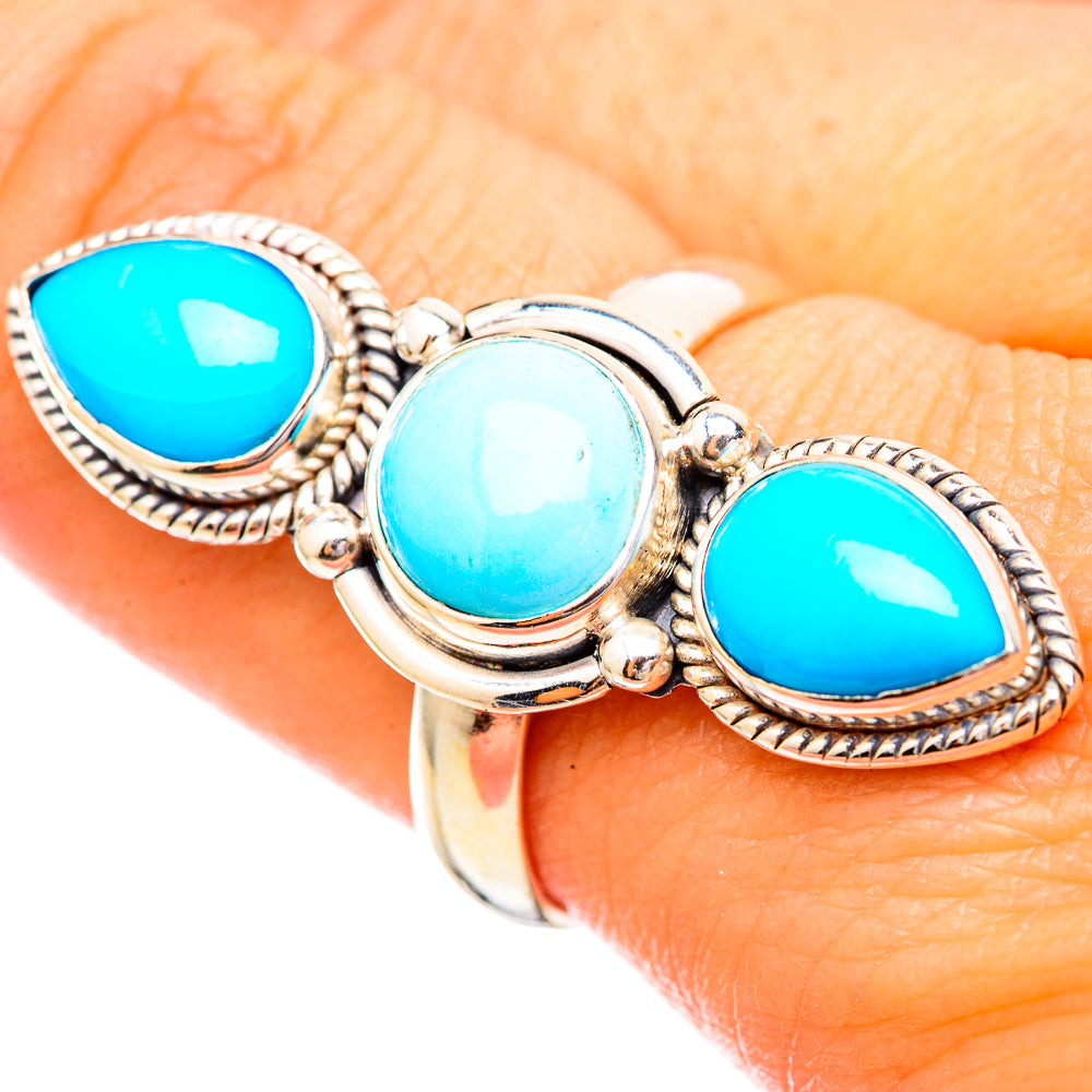 Larimar, Sleeping Beauty Turquoise Rings handcrafted by Ana Silver Co - RING115075