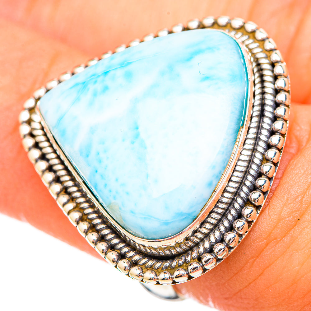 Larimar Rings handcrafted by Ana Silver Co - RING115077