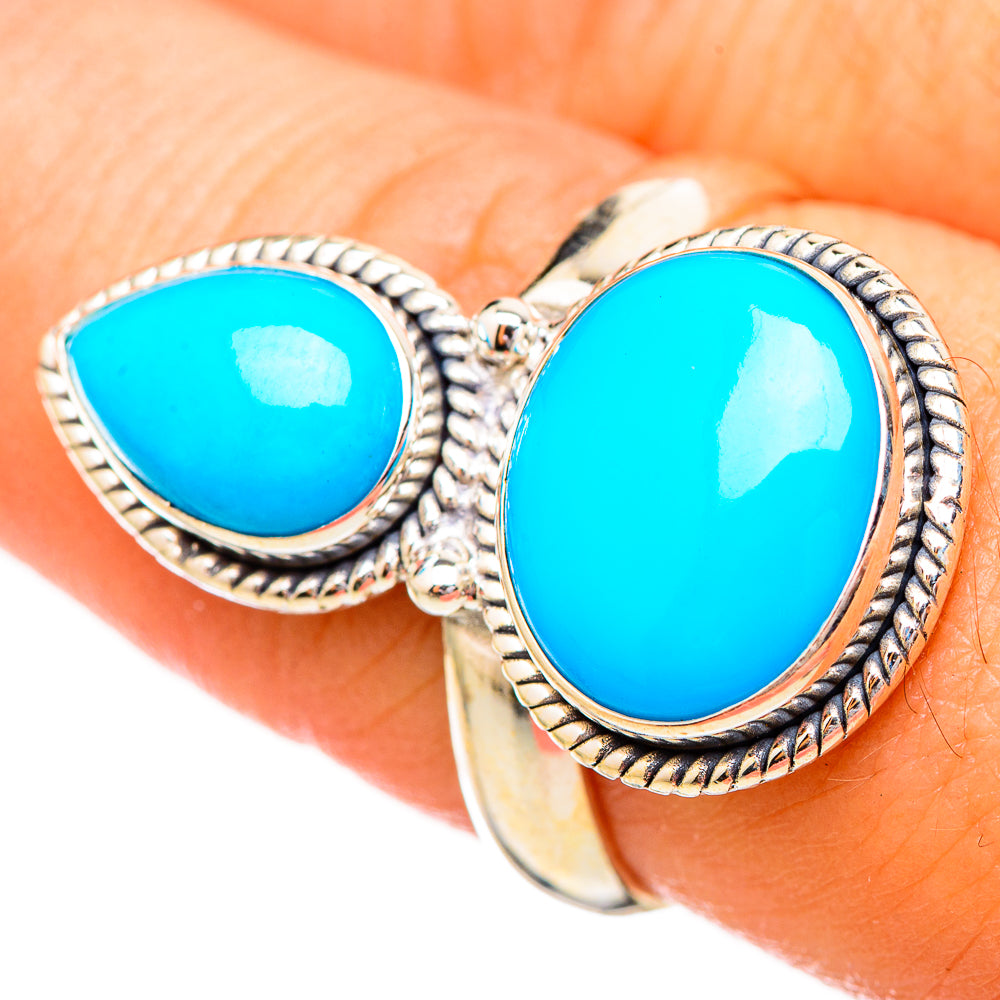 Sleeping Beauty Turquoise Rings handcrafted by Ana Silver Co - RING115078