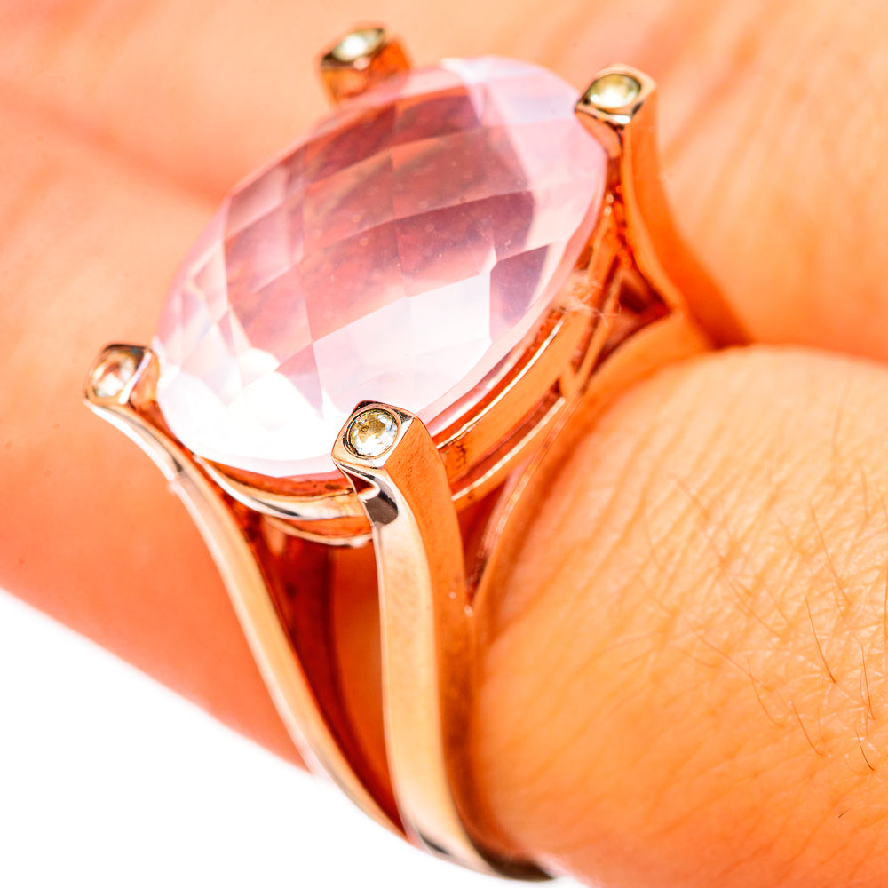Rose Quartz Rings handcrafted by Ana Silver Co - RING115085