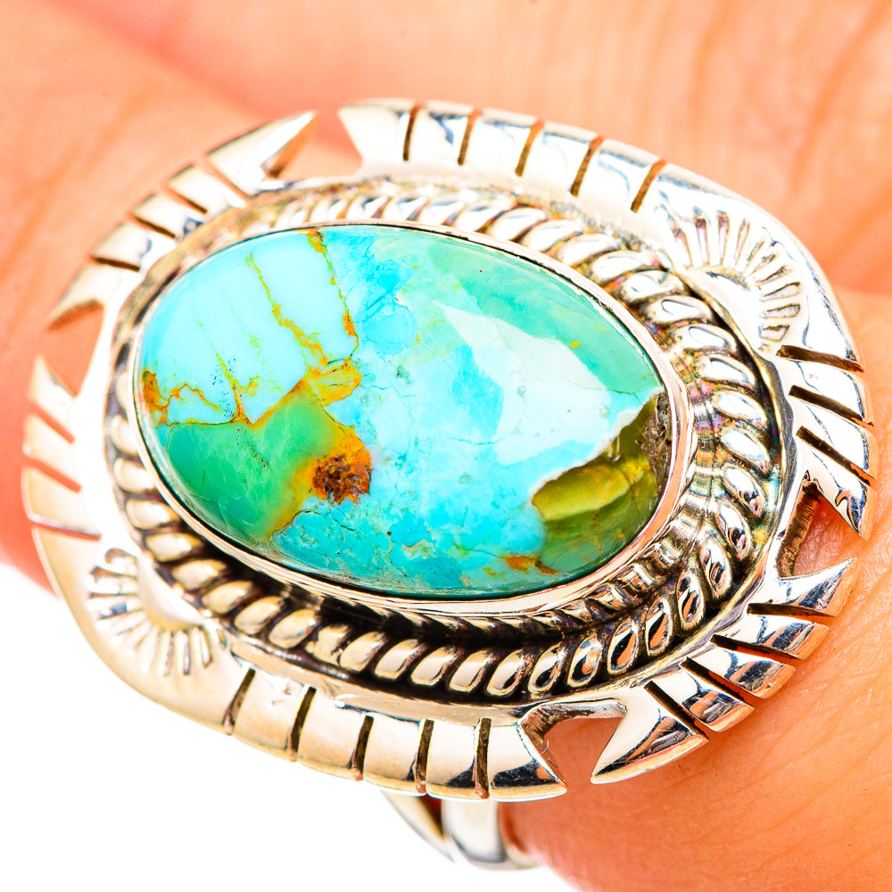 Peruvian Chrysocolla Rings handcrafted by Ana Silver Co - RING115099