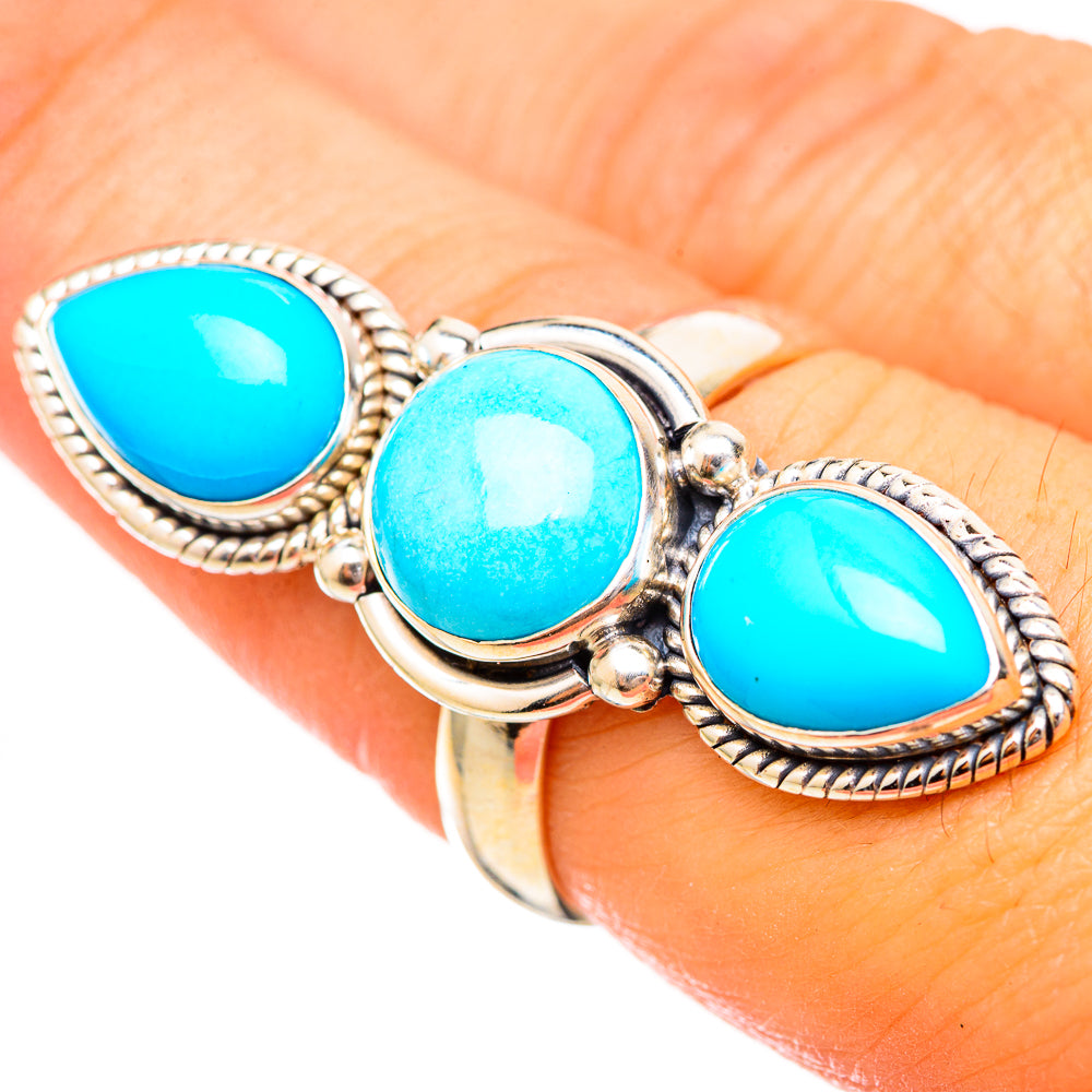 Sleeping Beauty Turquoise Rings handcrafted by Ana Silver Co - RING115119