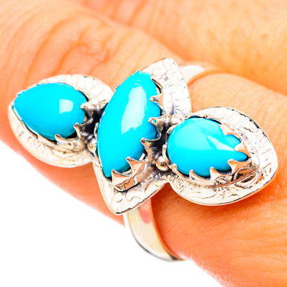 Sleeping Beauty Turquoise Rings handcrafted by Ana Silver Co - RING115122