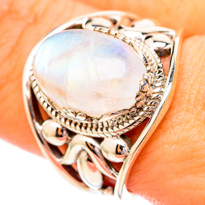 Rainbow Moonstone Rings handcrafted by Ana Silver Co - RING115135