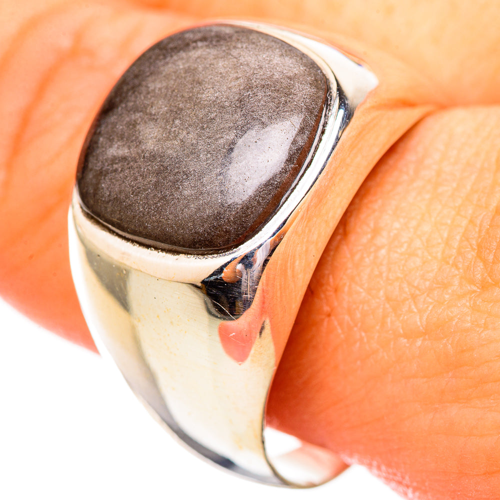 Gold Sheen Obsidian Rings handcrafted by Ana Silver Co - RING115149