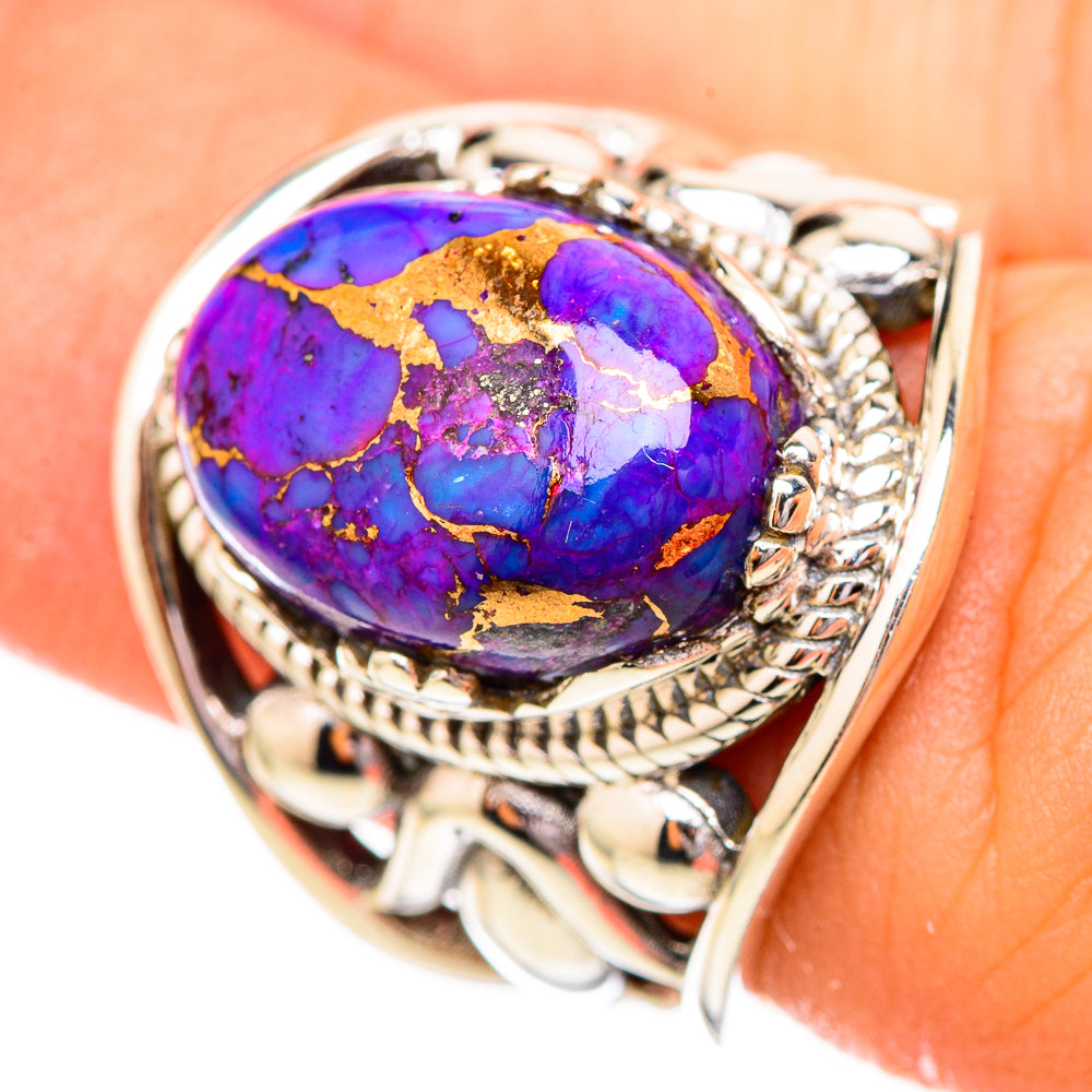 Purple Copper Composite Turquoise Rings handcrafted by Ana Silver Co - RING115155