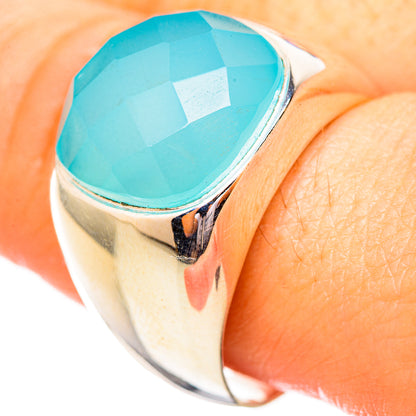 Aqua Chalcedony Rings handcrafted by Ana Silver Co - RING115166
