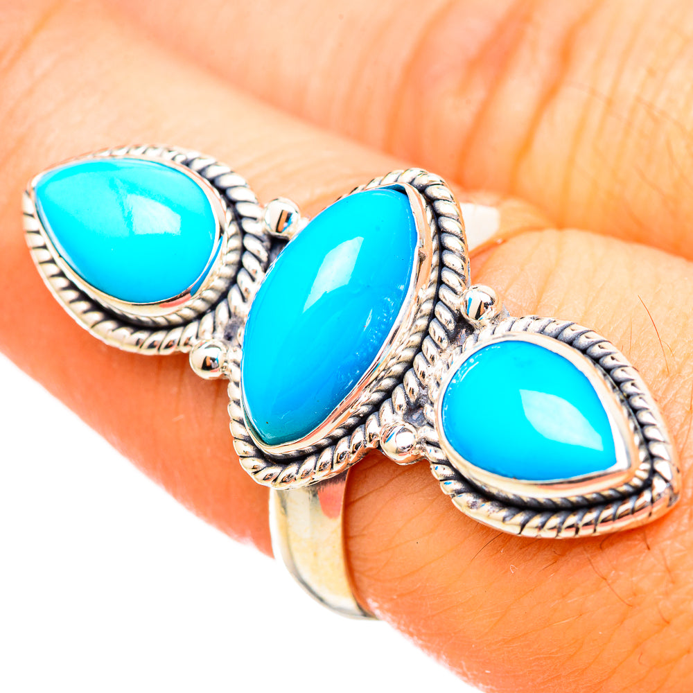 Sleeping Beauty Turquoise Rings handcrafted by Ana Silver Co - RING115168
