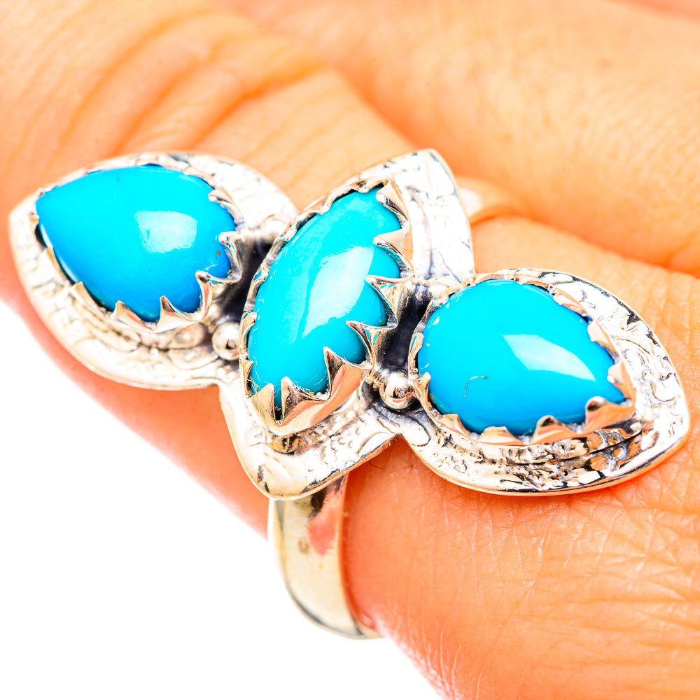 Sleeping Beauty Turquoise Rings handcrafted by Ana Silver Co - RING115187