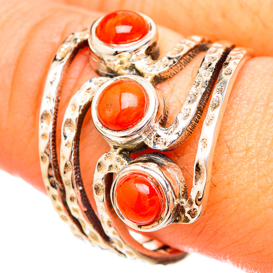 Red Coral Rings handcrafted by Ana Silver Co - RING115197