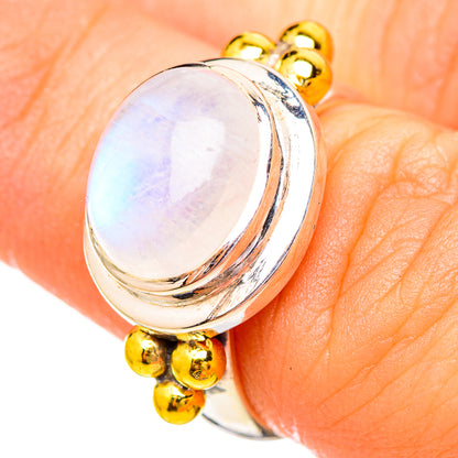 Rainbow Moonstone Rings handcrafted by Ana Silver Co - RING115204