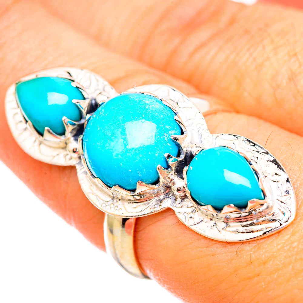 Sleeping Beauty Turquoise Rings handcrafted by Ana Silver Co - RING115208