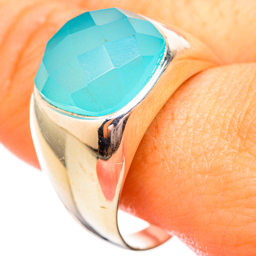 Aqua Chalcedony Rings handcrafted by Ana Silver Co - RING115210