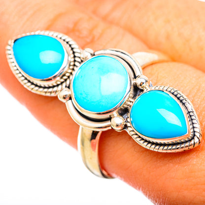 Sleeping Beauty Turquoise Rings handcrafted by Ana Silver Co - RING115213