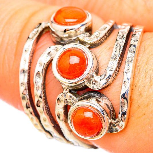 Red Coral Rings handcrafted by Ana Silver Co - RING115220