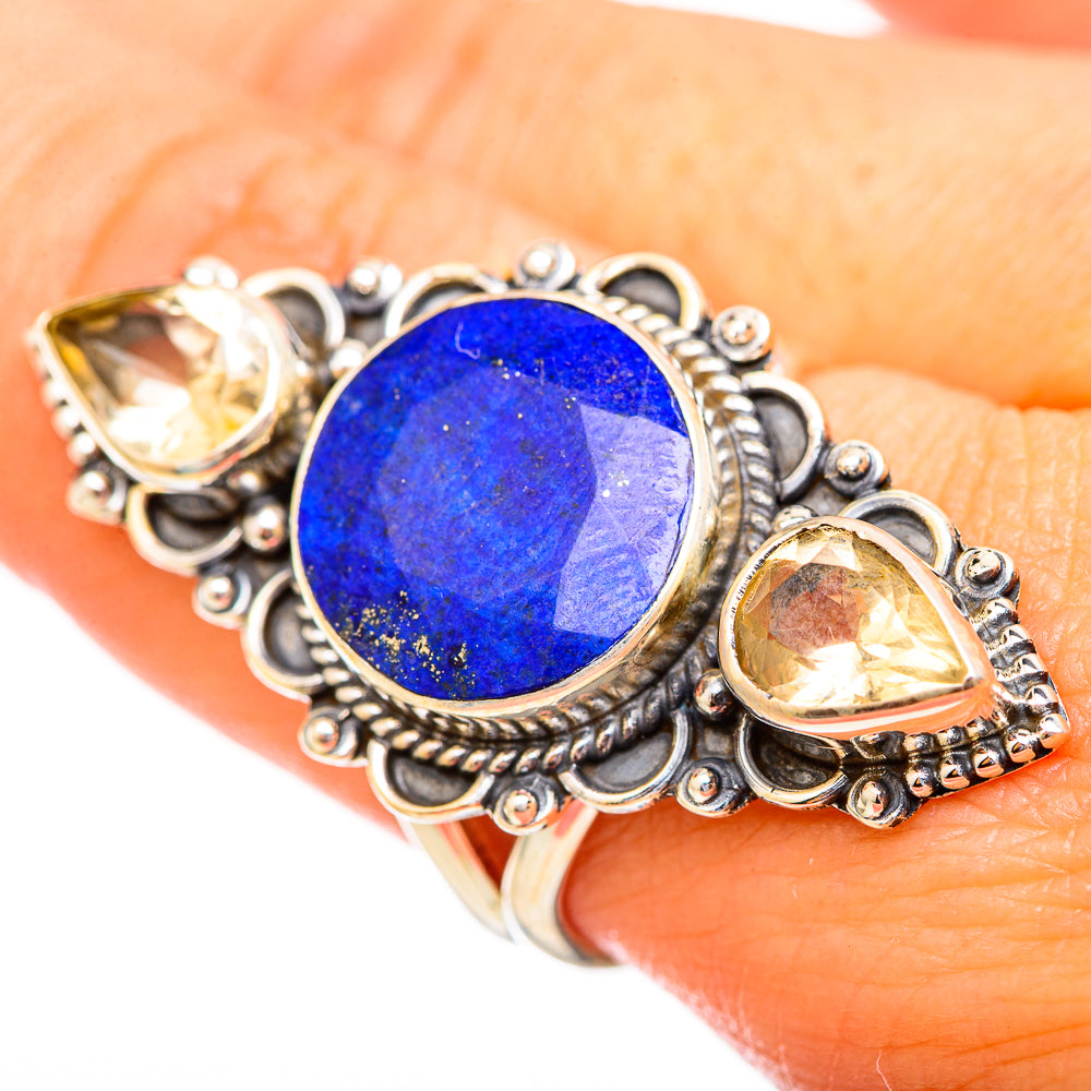 Lapis Lazuli, Citrine Rings handcrafted by Ana Silver Co - RING115237
