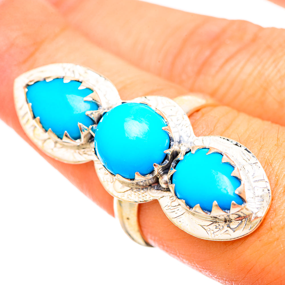 Sleeping Beauty Turquoise Rings handcrafted by Ana Silver Co - RING115238