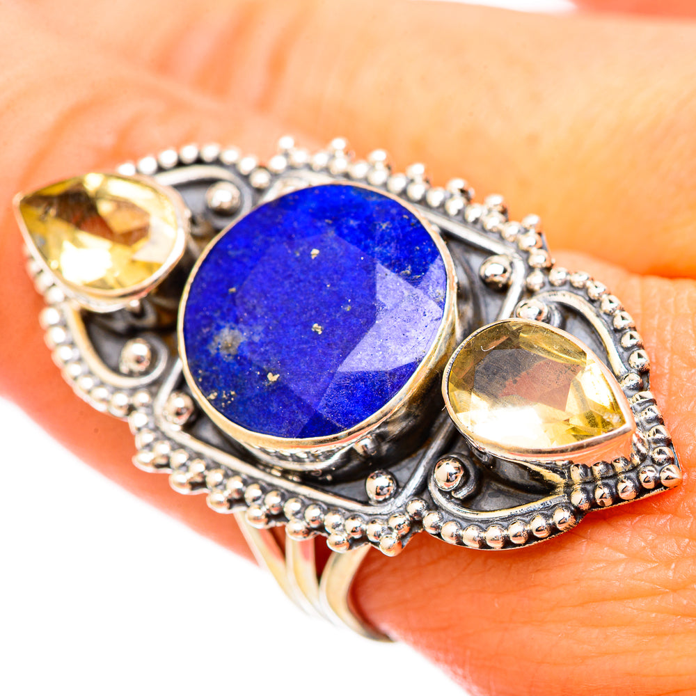 Lapis Lazuli, Citrine Rings handcrafted by Ana Silver Co - RING115239