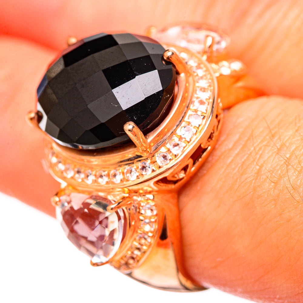Black Onyx, White Quartz Rings handcrafted by Ana Silver Co - RING115246