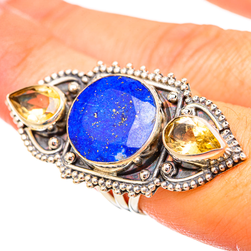 Lapis Lazuli, Citrine Rings handcrafted by Ana Silver Co - RING115256