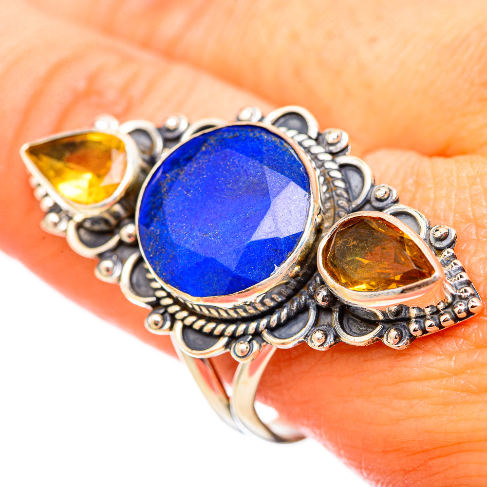 Lapis Lazuli, Citrine Rings handcrafted by Ana Silver Co - RING115257