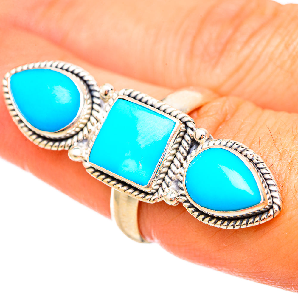 Sleeping Beauty Turquoise Rings handcrafted by Ana Silver Co - RING115281