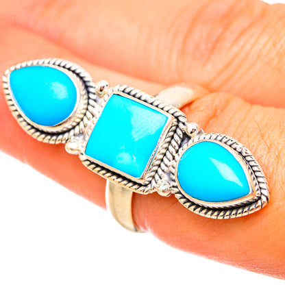 Sleeping Beauty Turquoise Rings handcrafted by Ana Silver Co - RING115281