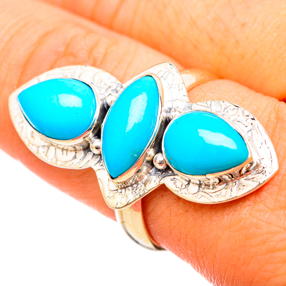 Sleeping Beauty Turquoise Rings handcrafted by Ana Silver Co - RING115294