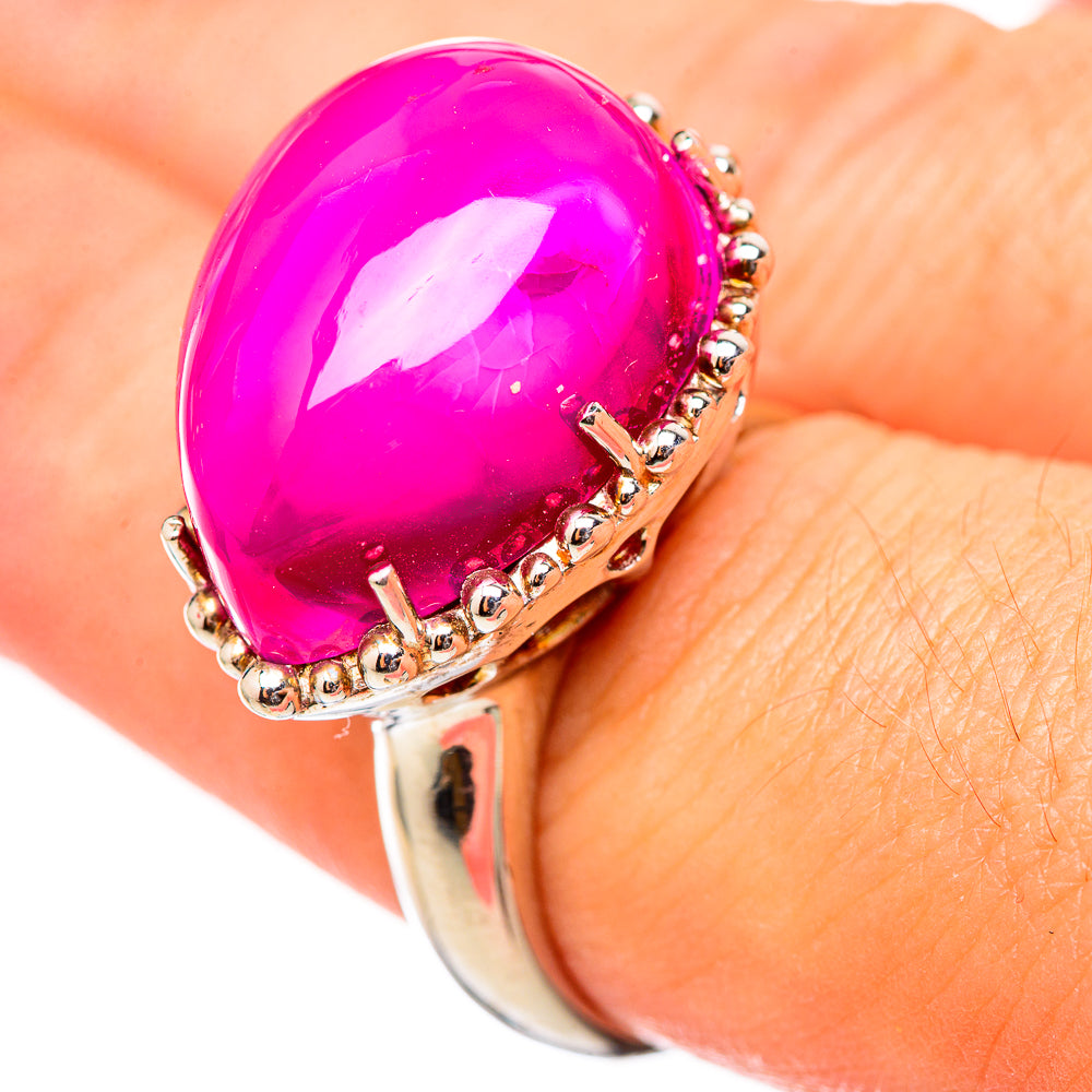 Pink Agate Rings handcrafted by Ana Silver Co - RING115307