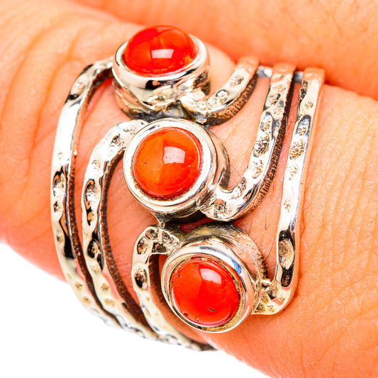 Red Coral Rings handcrafted by Ana Silver Co - RING115308