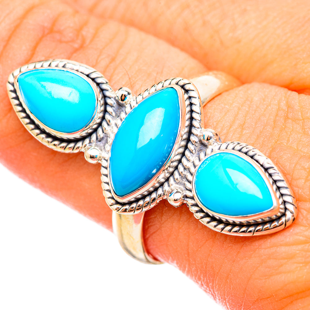 Sleeping Beauty Turquoise Rings handcrafted by Ana Silver Co - RING115322