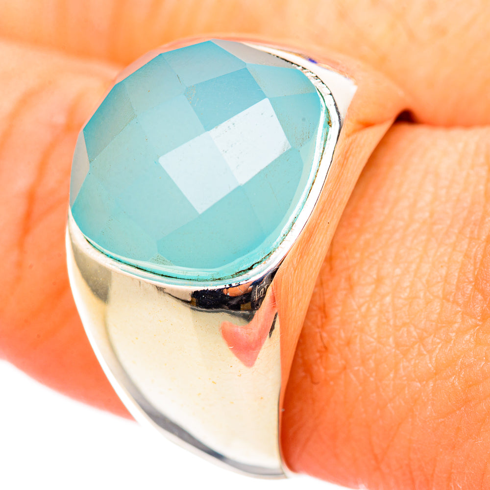Aqua Chalcedony Rings handcrafted by Ana Silver Co - RING115326