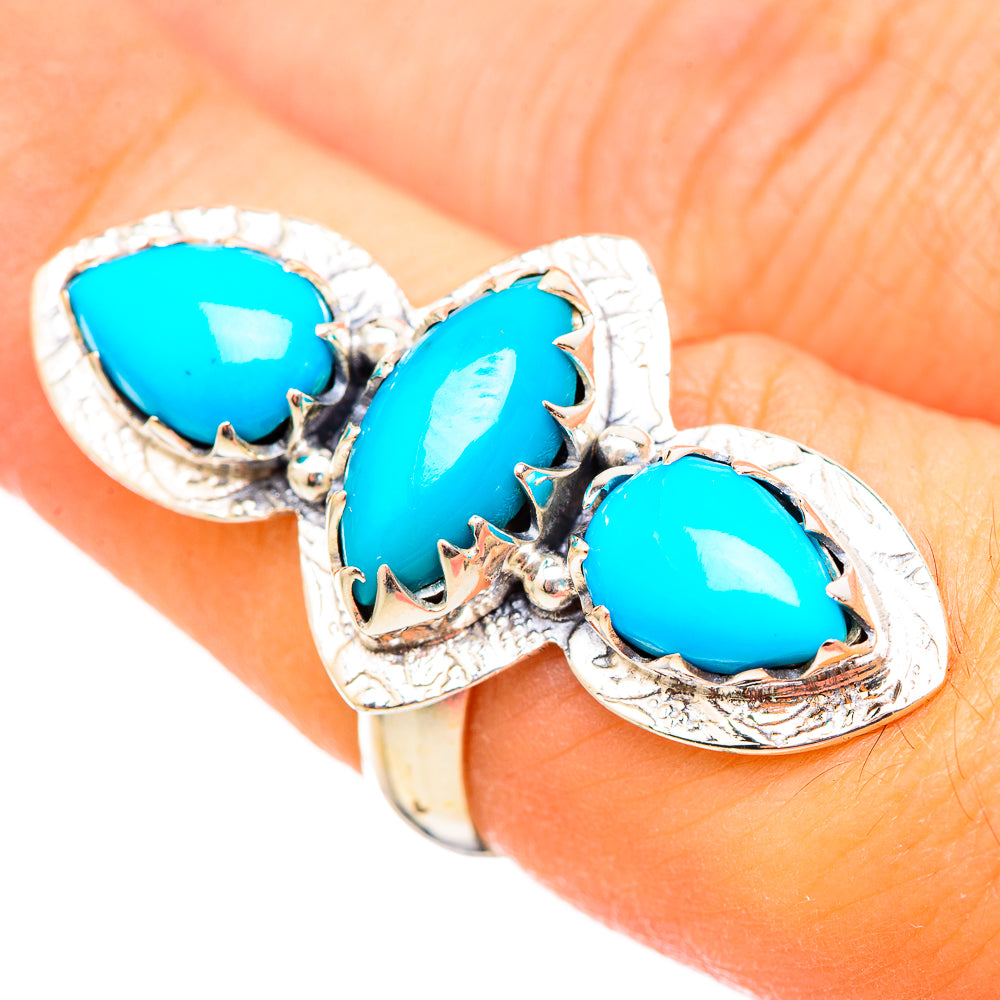 Sleeping Beauty Turquoise Rings handcrafted by Ana Silver Co - RING115327