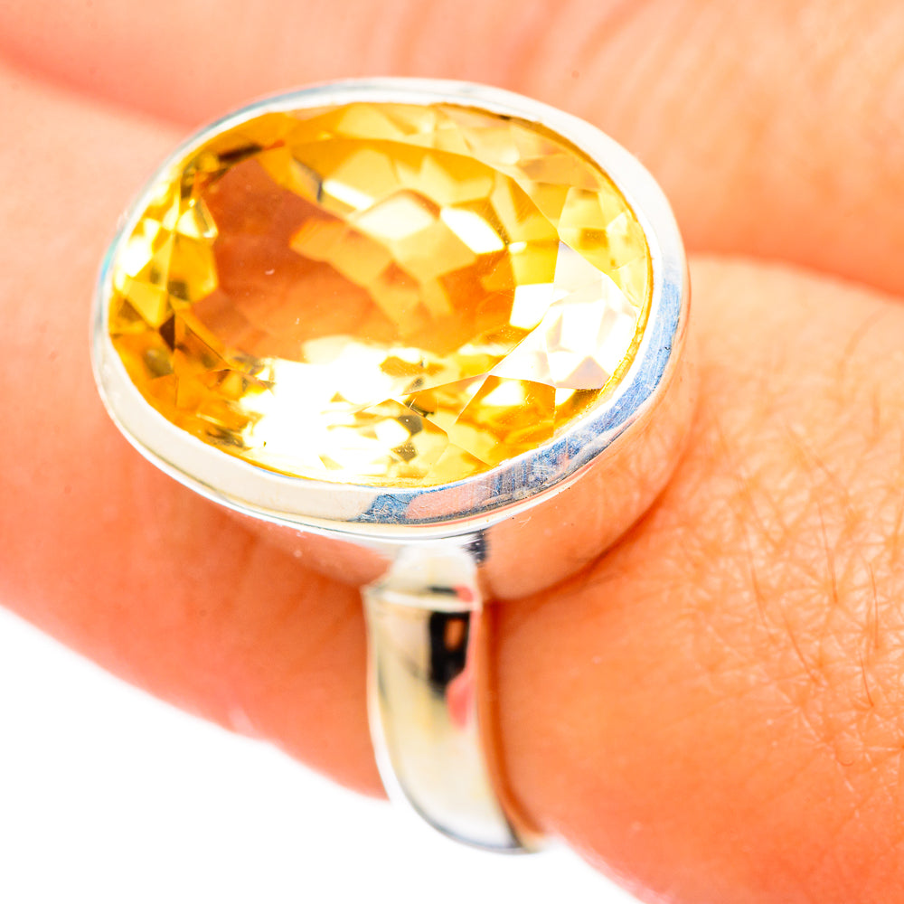 Citrine Sugarloaf Rings handcrafted by Ana Silver Co - RING115333