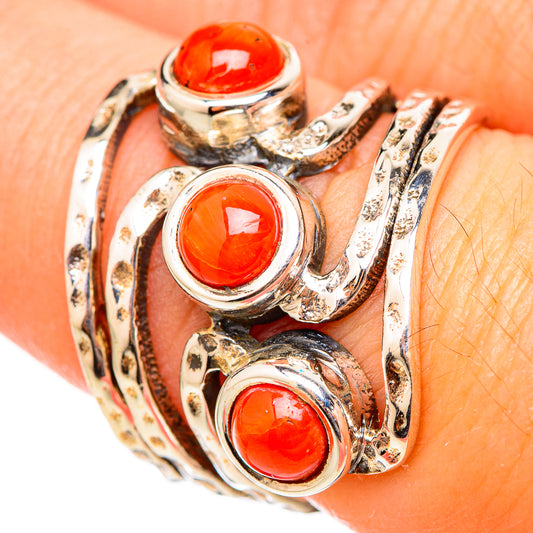 Red Coral Rings handcrafted by Ana Silver Co - RING115336
