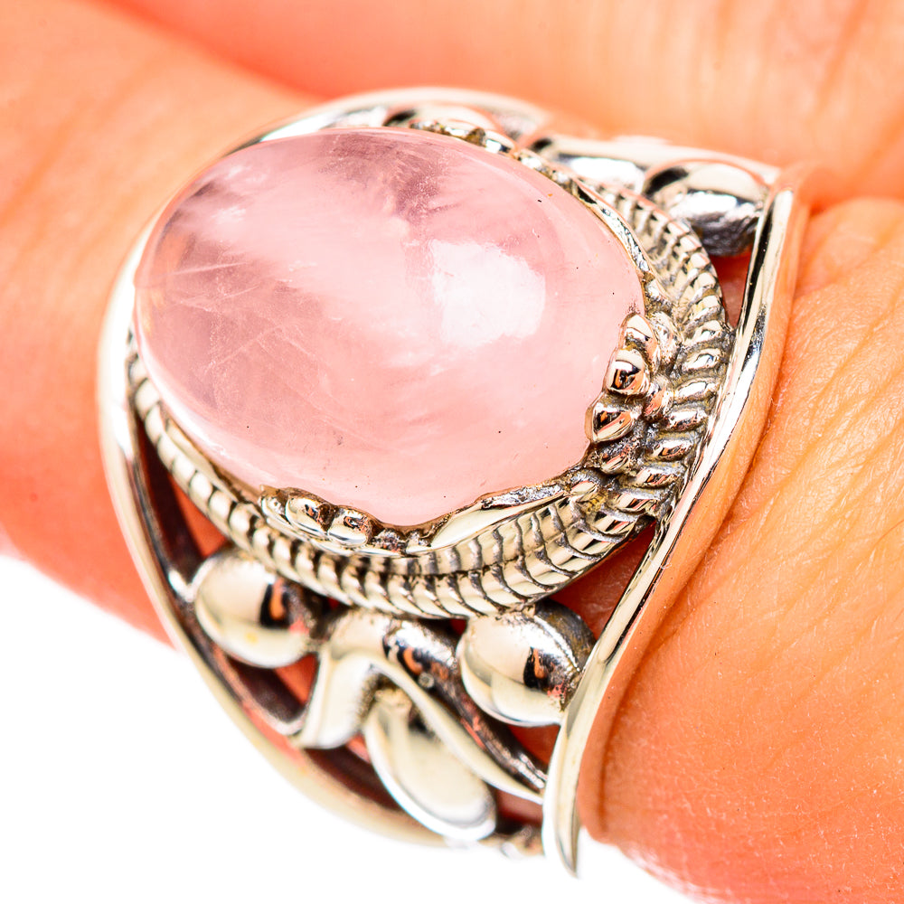 Rose Quartz Rings handcrafted by Ana Silver Co - RING115361