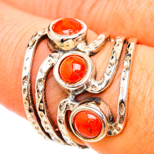 Red Coral Rings handcrafted by Ana Silver Co - RING115363