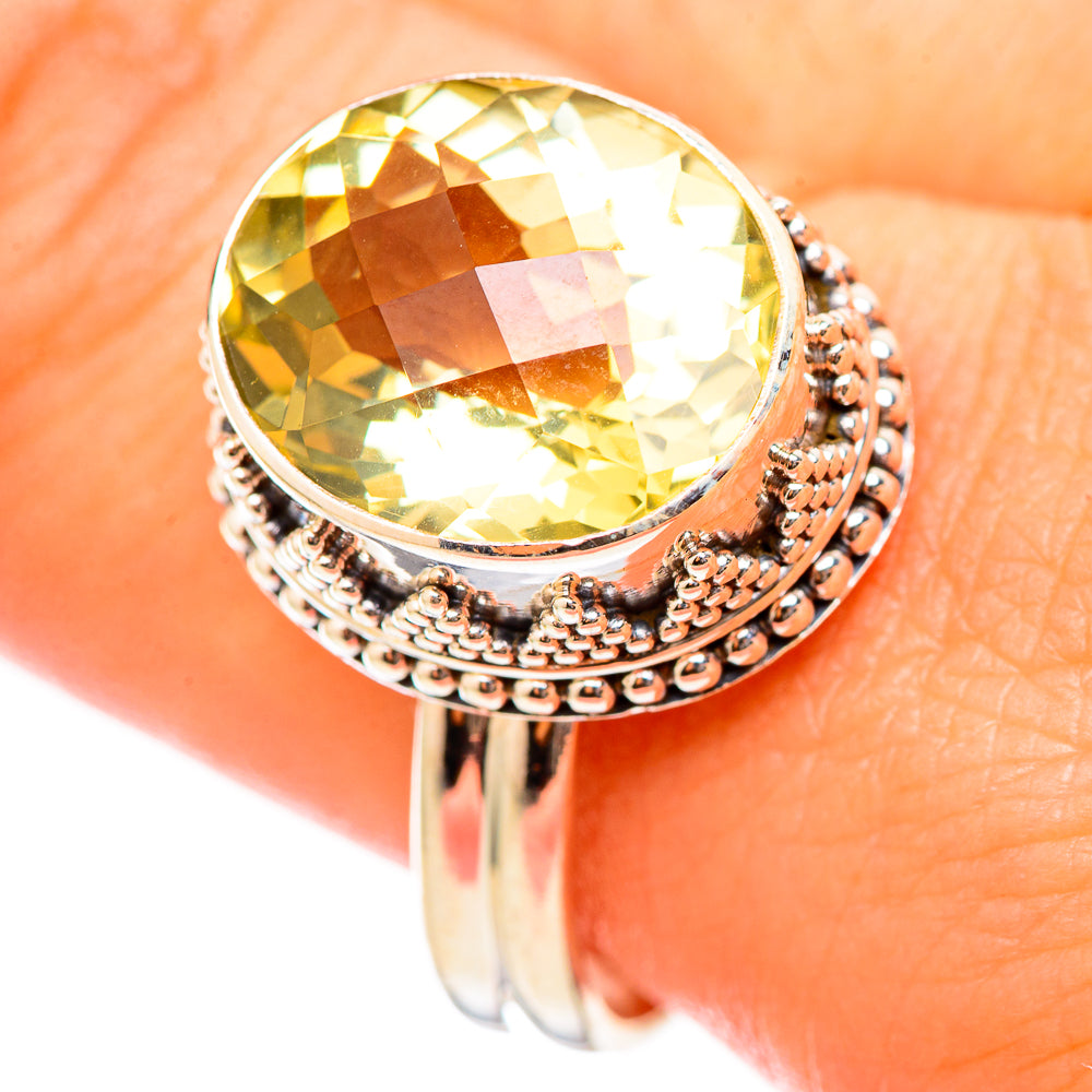 Lemon Quartz Rings handcrafted by Ana Silver Co - RING115375