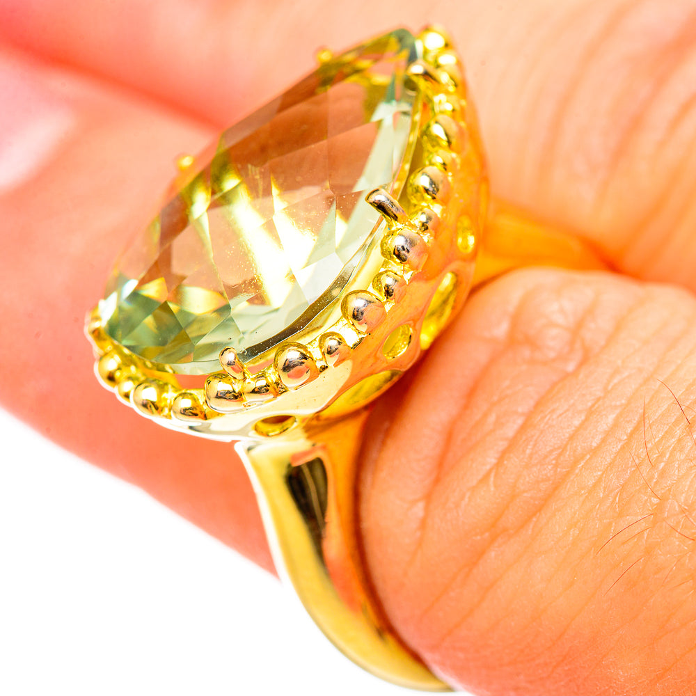 Green Amethyst Rings handcrafted by Ana Silver Co - RING115384