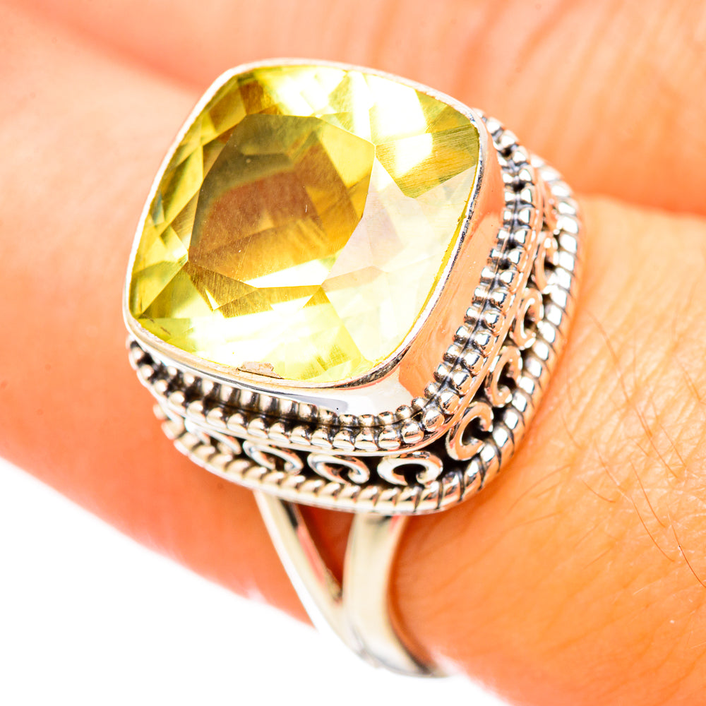 Lemon Quartz Rings handcrafted by Ana Silver Co - RING115399