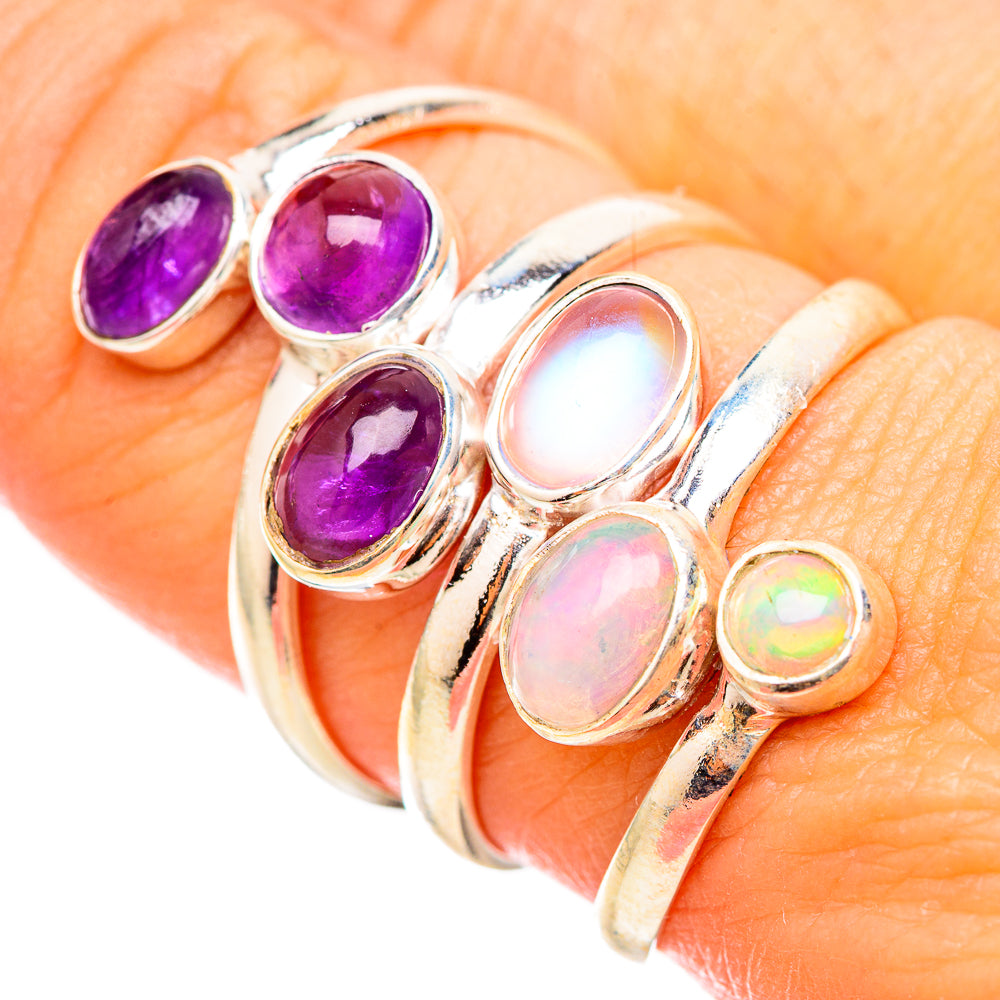 Ethiopian Opal Rings handcrafted by Ana Silver Co - RING115403