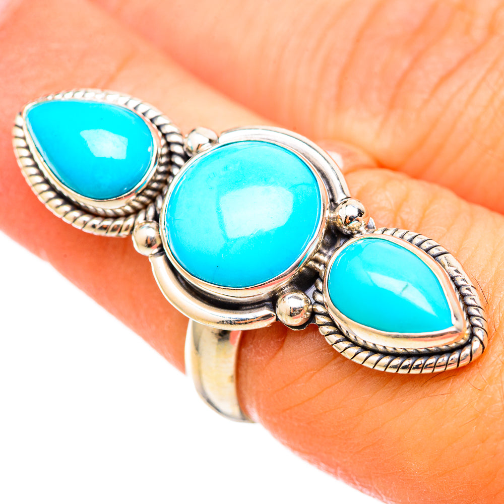 Sleeping Beauty Turquoise Rings handcrafted by Ana Silver Co - RING115405