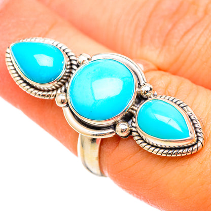 Sleeping Beauty Turquoise Rings handcrafted by Ana Silver Co - RING115405