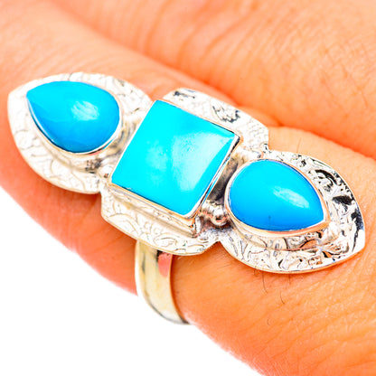 Sleeping Beauty Turquoise Rings handcrafted by Ana Silver Co - RING115408