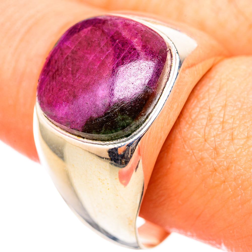 Ruby Zoisite Rings handcrafted by Ana Silver Co - RING115416