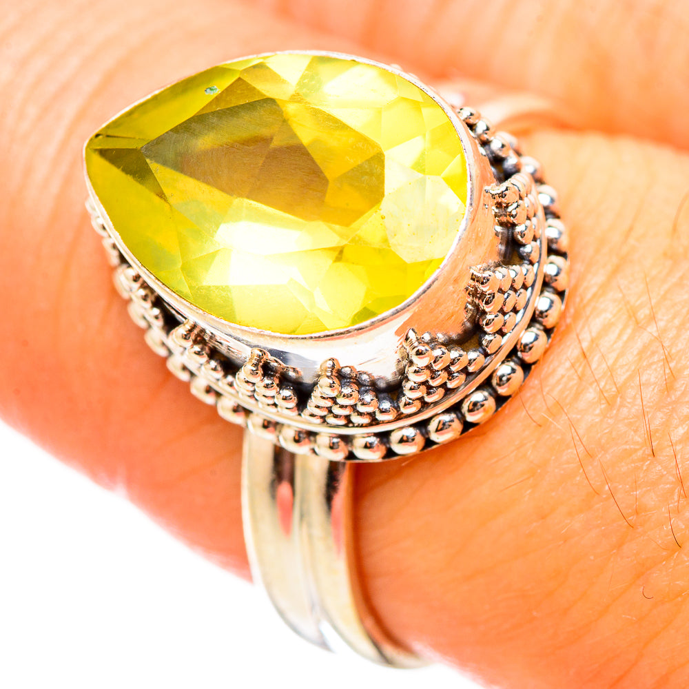 Lemon Quartz Rings handcrafted by Ana Silver Co - RING115426