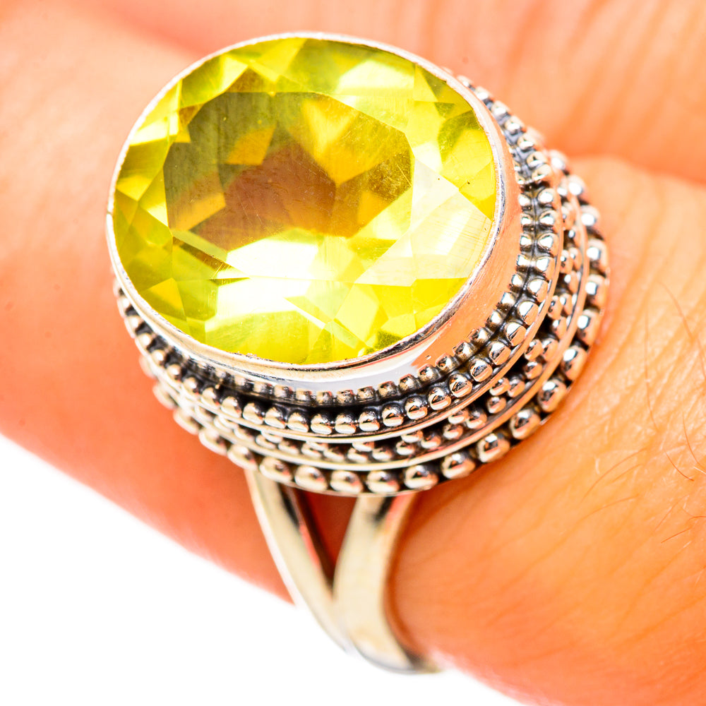 Lemon Quartz Rings handcrafted by Ana Silver Co - RING115428