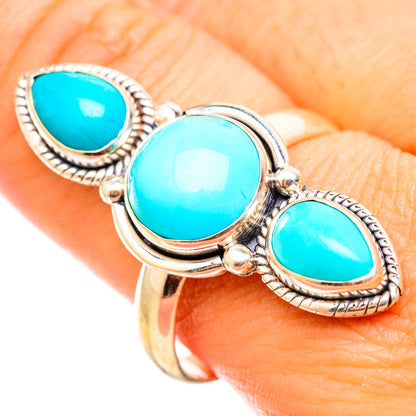Sleeping Beauty Turquoise Rings handcrafted by Ana Silver Co - RING115432