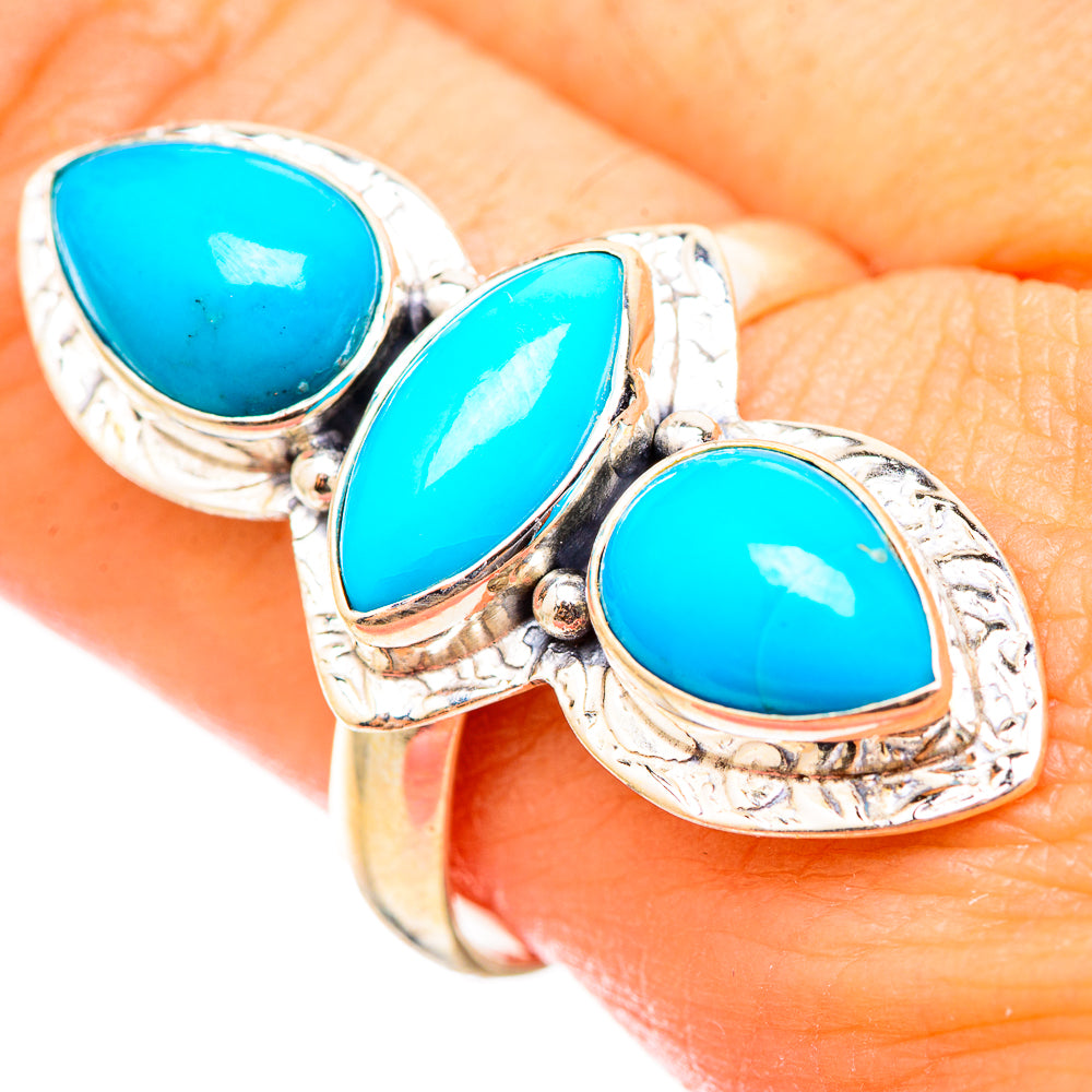Sleeping Beauty Turquoise Rings handcrafted by Ana Silver Co - RING115434